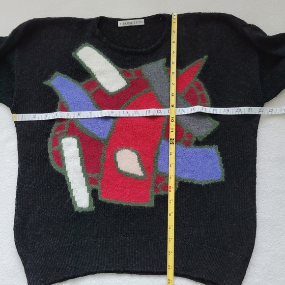 Malina Wong Vintage Angora Viscose Abstract Pullover Sweater Ladies EUC - Picture 5 of 11